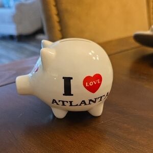 White 'I Love ATLANTA' Piggy Bank